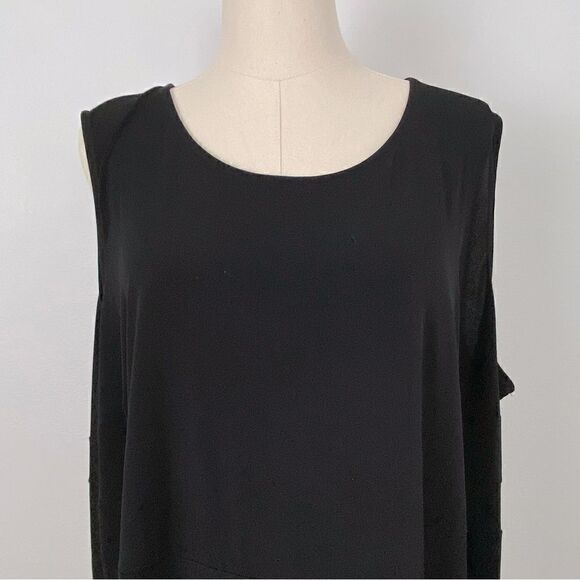 Catherine’s Black Midi Dress Classic Staple Faux Wrap Sleeveless Size 2X‎ - Picture 9 of 11